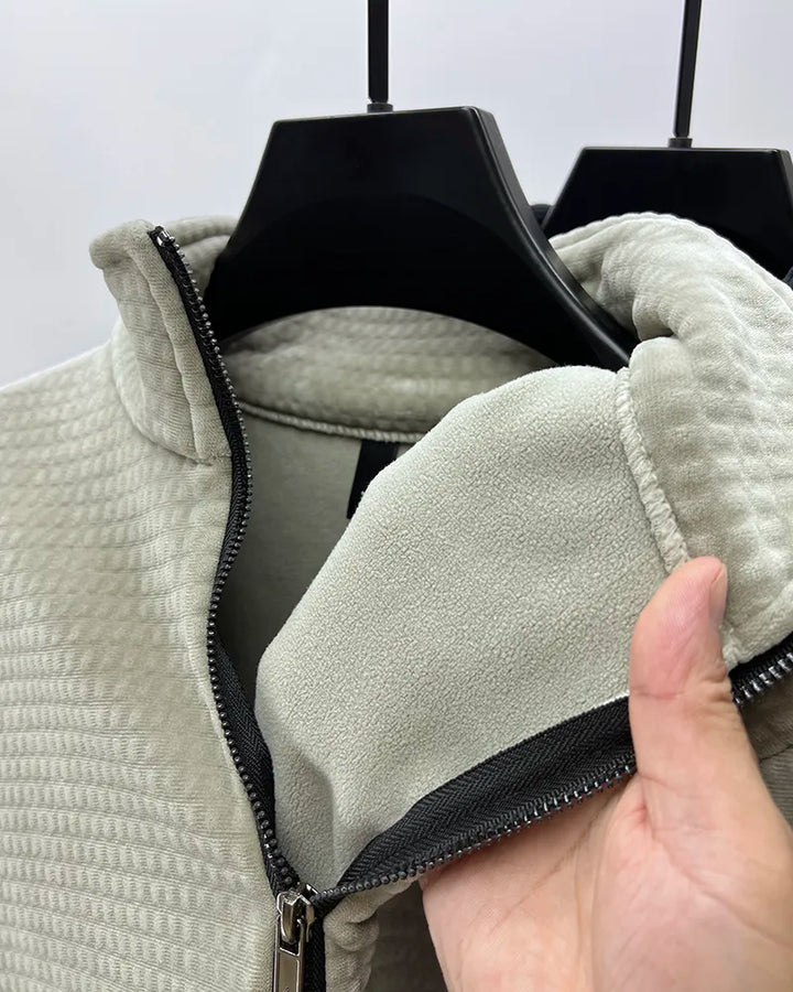 50% RABATT | Premium Alpaka-Fleece-Pullover mit halbem Reißverschluss