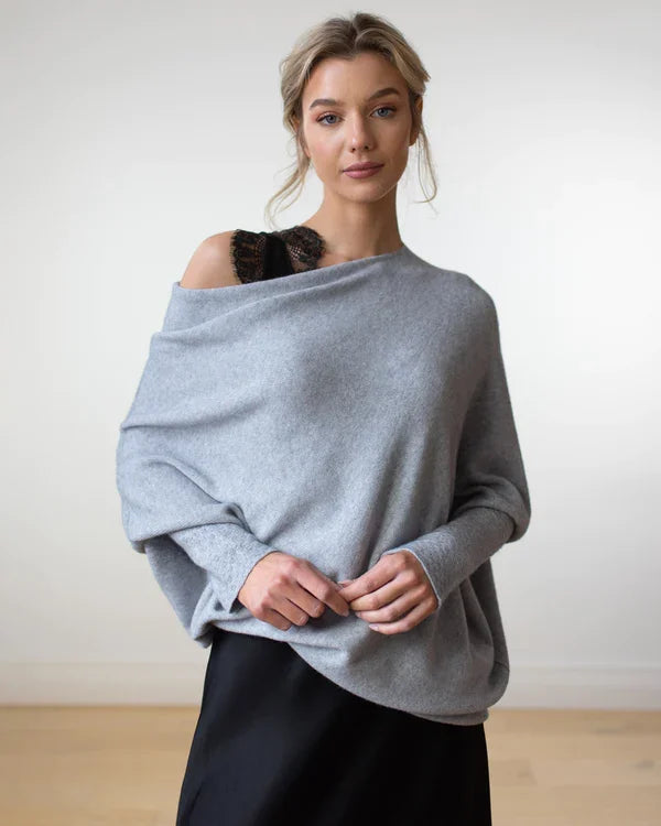 50% RABATT | Asymmetrisch drapierter Pullover