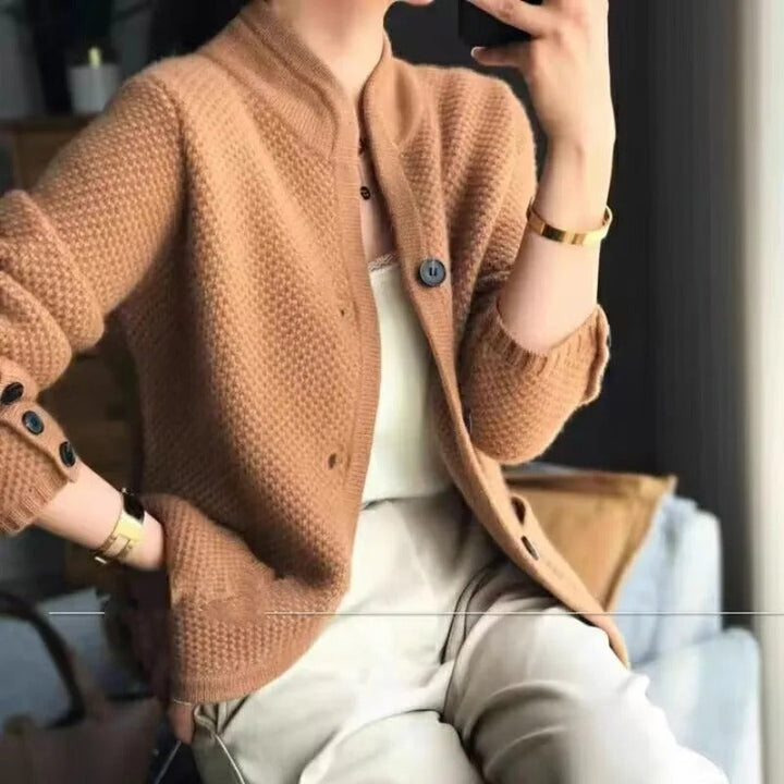 50% RABATT | Dicke Pulloverjacke aus Kaschmirwolle für Damen