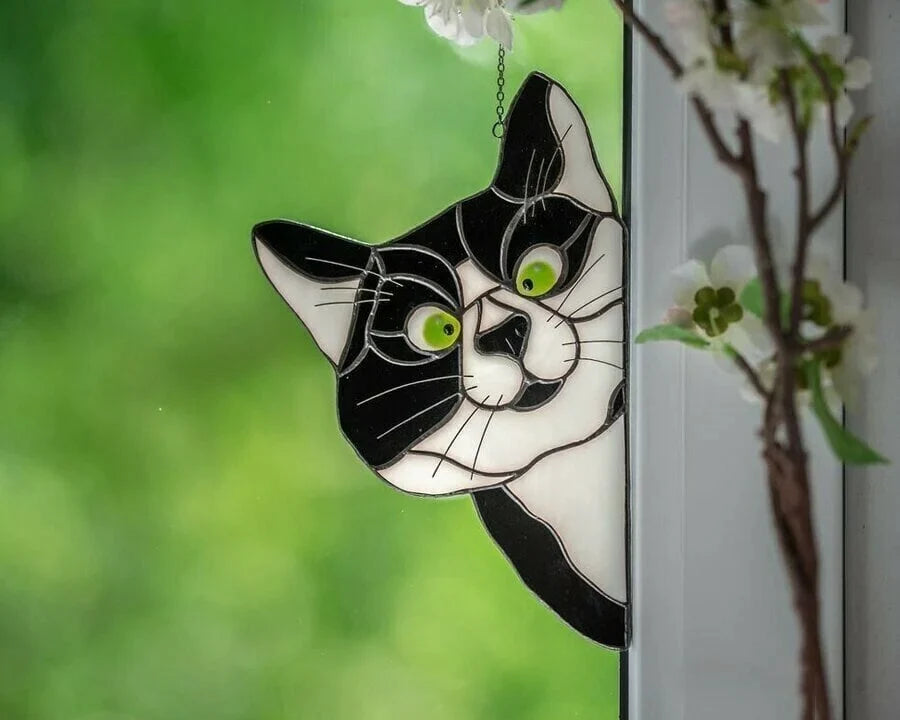 50% RABATT | Handgemachte Stain Katze Suncatcher für Fenster