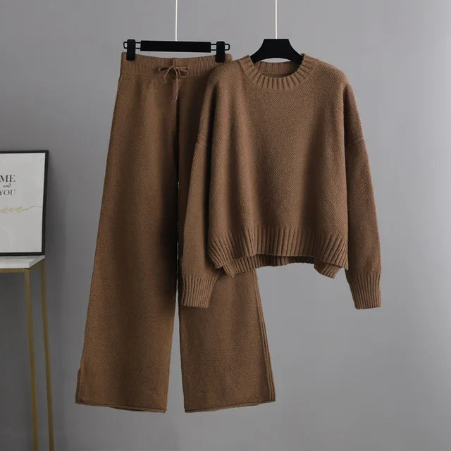 ELLIE | Bequemer Oversized-Pullover & weite Strickhosen