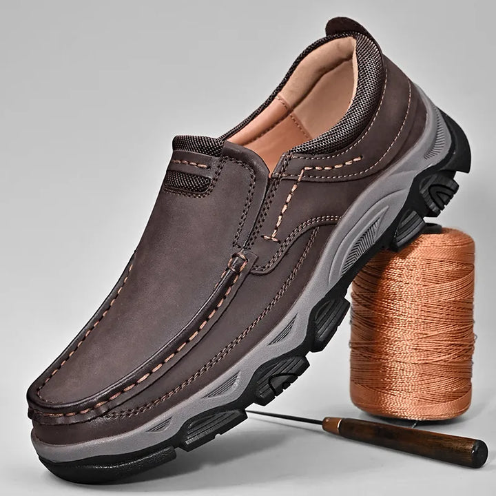50% RABATT | Orthopädische Herren Walking Schuhe Echtes Leder Slip On Loafers