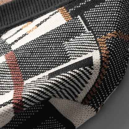 SIGIWALD | Geometrisches Design Strickjacke für Männer