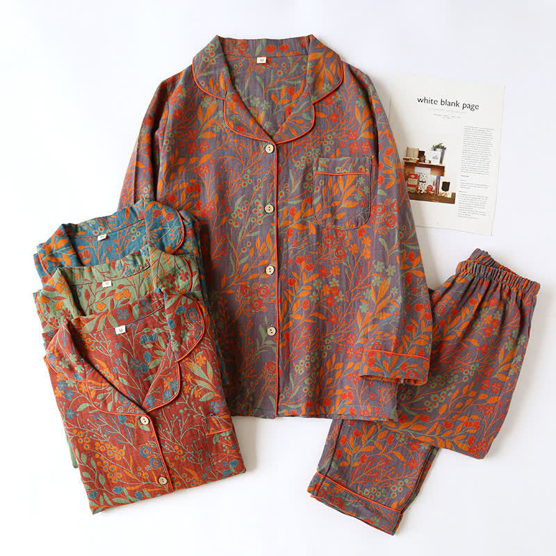 ISABEL | Leaf Cotton Loungewear Set