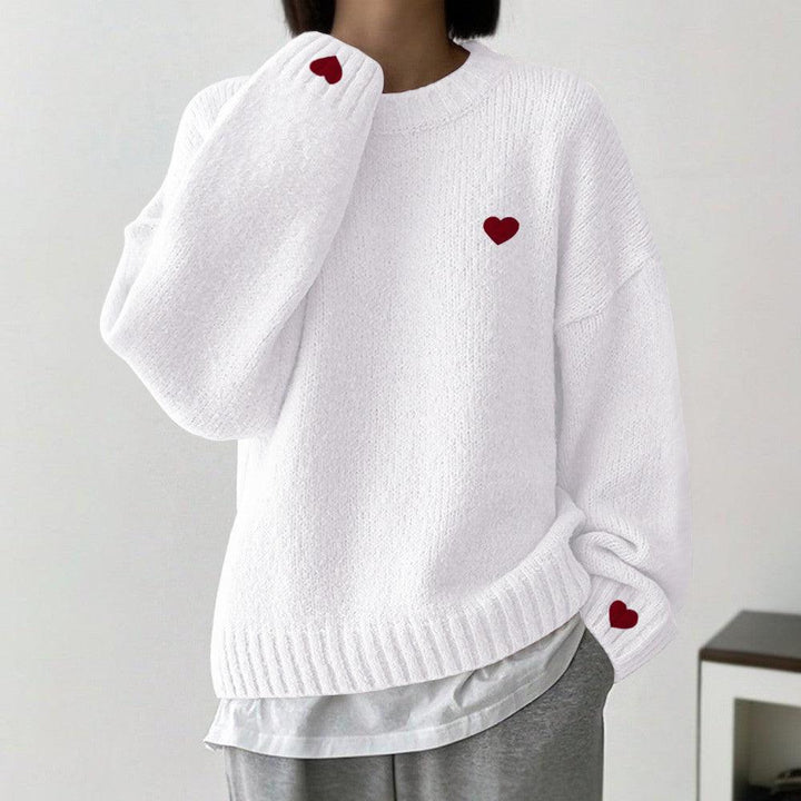 50% RABATT | Weißer Basic-Pullover mit langen Ärmeln